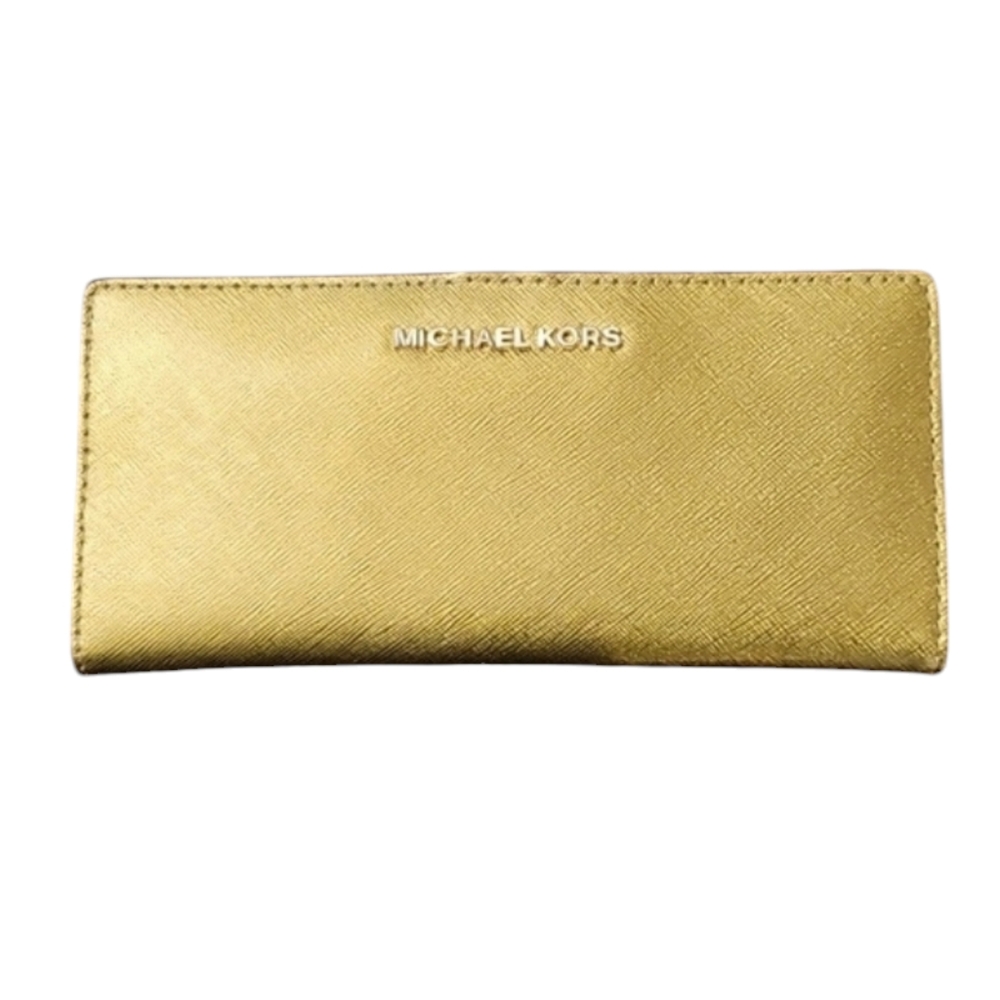 Michael by Michael Kors Slim Long Wallet-Matte Gold NWOT